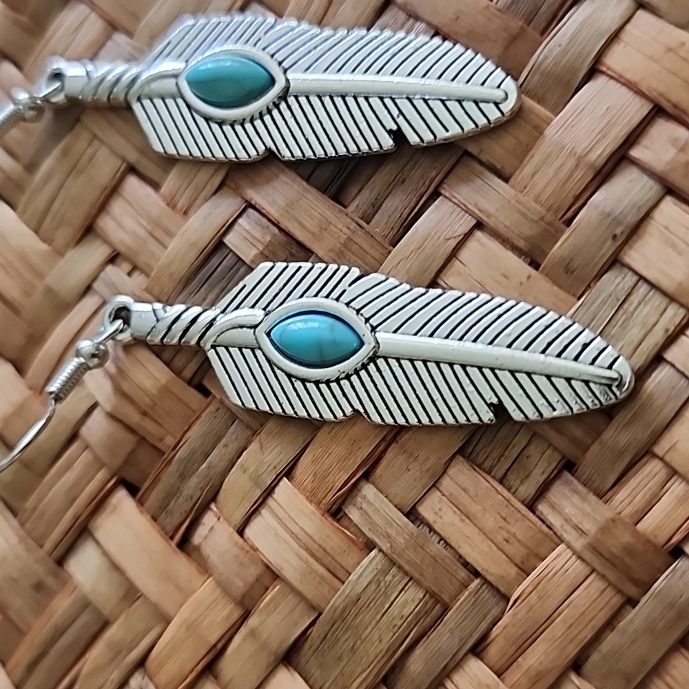 BOHEMIAN Blue Tribal Simulated Turquoise  Spiral Swirl Statement EP - Picture 2 of 3